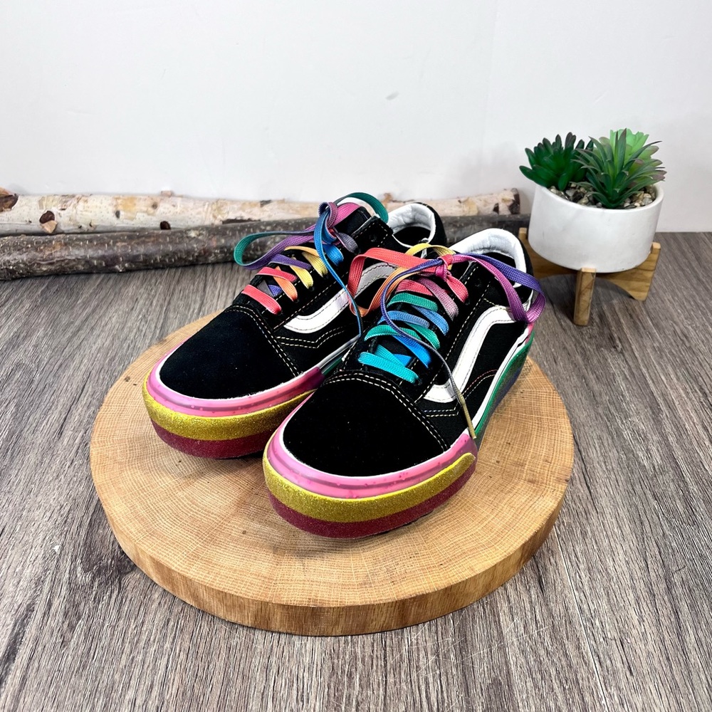 *Vans | Old Skool Unisex Stacked Rainbow Platform Size 5 - Picture 6 of 15